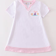 White mermaid embroidery cover up mom & me