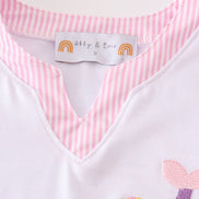 White mermaid embroidery cover up mom & me