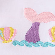 White mermaid embroidery cover up mom & me
