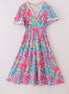 Vibrant floral lace mom dress
