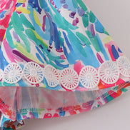 Vibrant floral lace mom dress