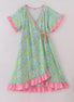Meadow breeze print adult ruffle dress