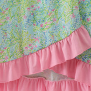 Meadow breeze print adult ruffle dress
