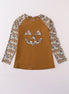 Halloween camouflage applique mom top