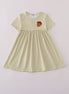 Pinecone embroidery stripe dress