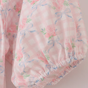 Pink floral print mom dress
