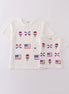 Flag bow ice-cream sequin mom&me top