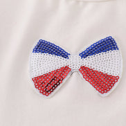 Flag bow ice-cream sequin mom&me top