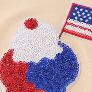 Ice cream flag sequin mom&me top