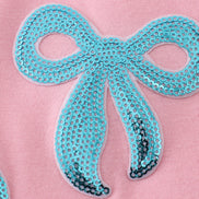 Pink bow sequin mom&me top