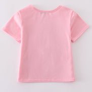 Pink bow sequin mom&me top