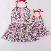Bow print mom&me top