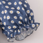 Navy daisy print mom dress