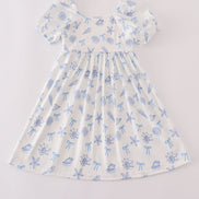 Blue seashell bow mom&me dress