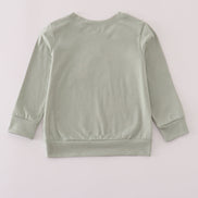 Sage pumpkin turkey applique top
