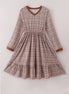 Brown plaid mom dress
