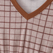 Brown plaid mom dress