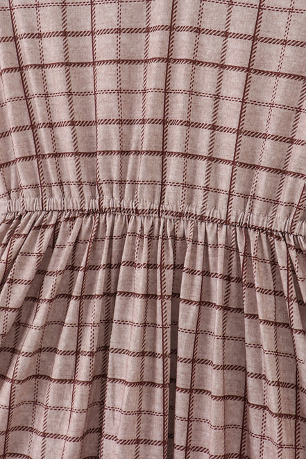 Brown plaid mom dress