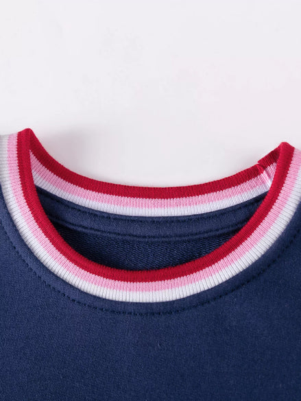 Children's Cherry Appliqued Long Sleeve Dress - Little Janey Shop