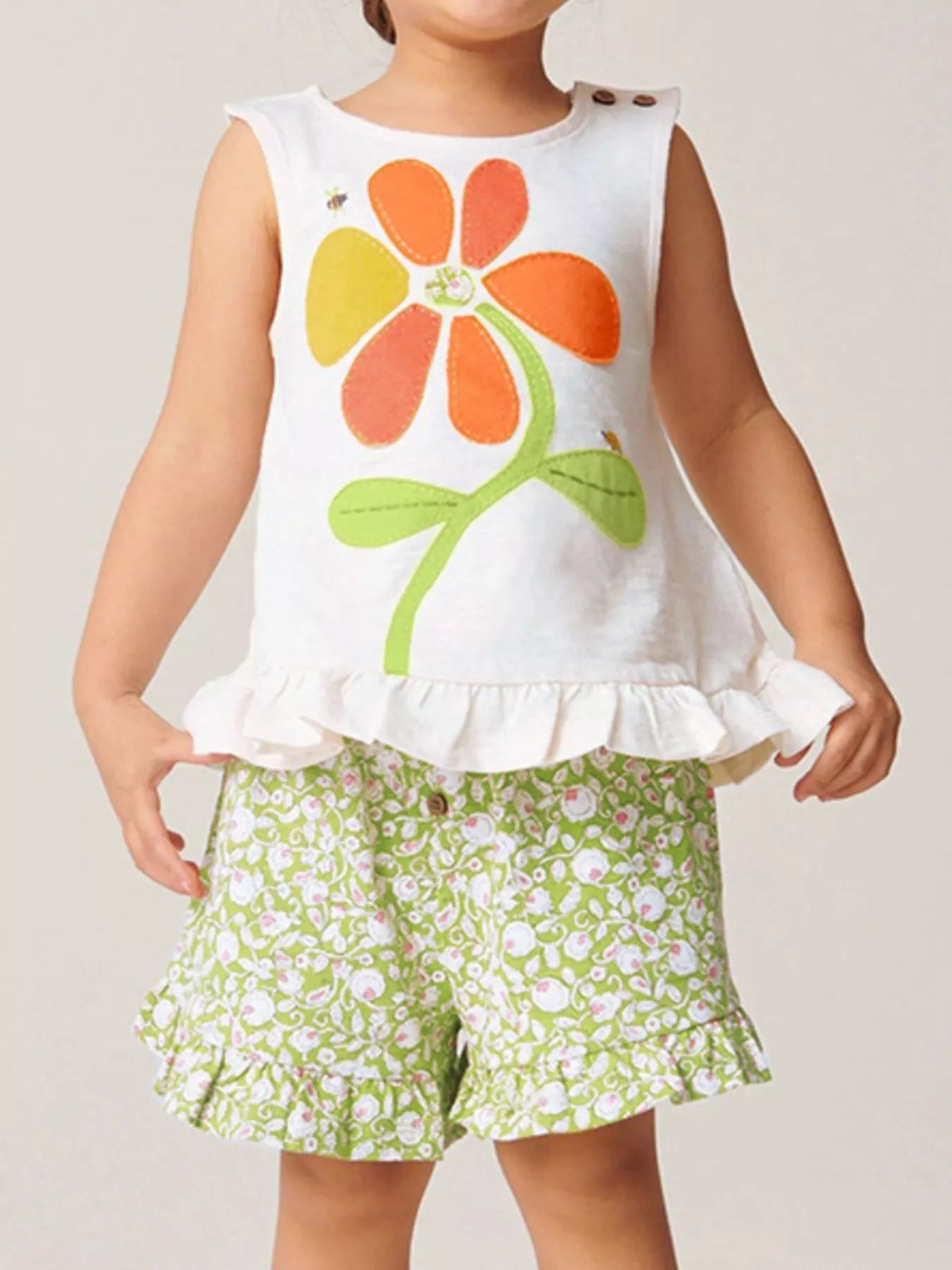 Children's Ruffle Trim Tank and Short Set - Little Janey Shop
