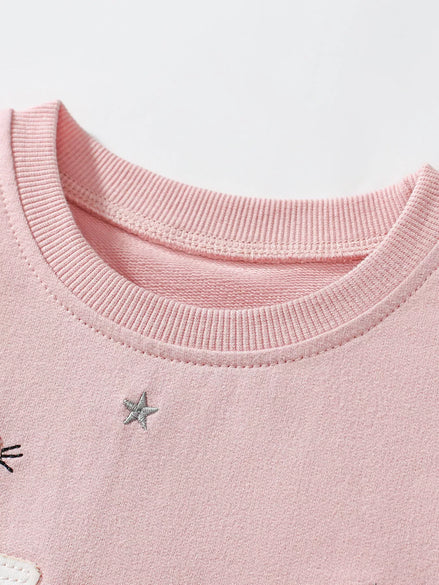 Children's Round Neck Short Sleeve Sweatshirt Dress - Little Janey Shop