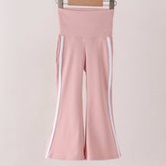 Pink Flare Double Side Stripe Active Pants