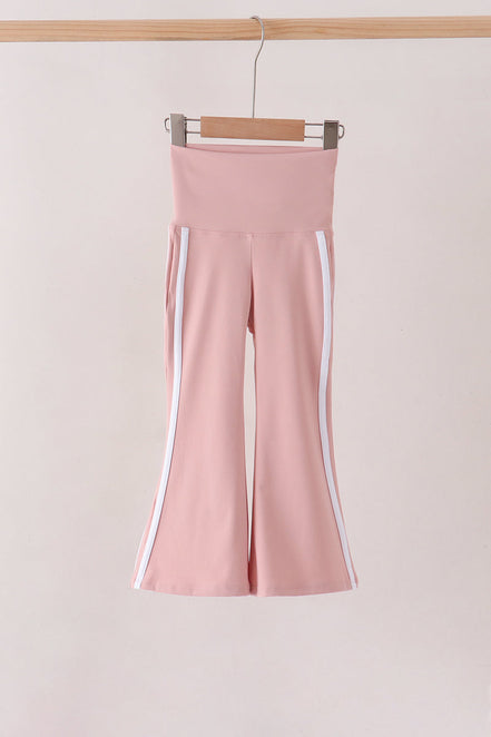 Pink Flare Double Side Stripe Active Pants