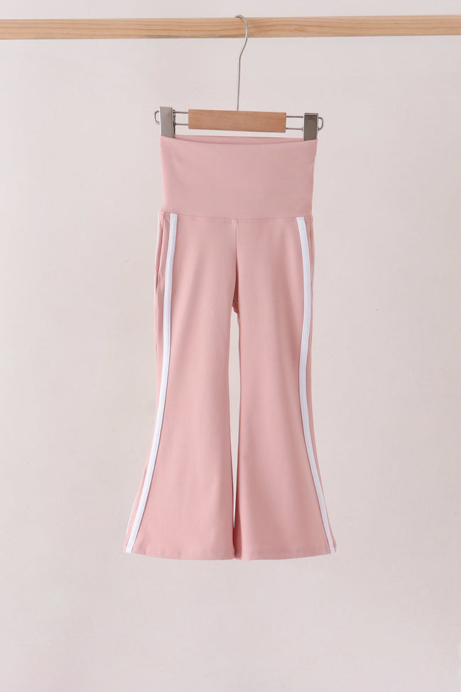 Pink Flare Double Side Stripe Active Pants