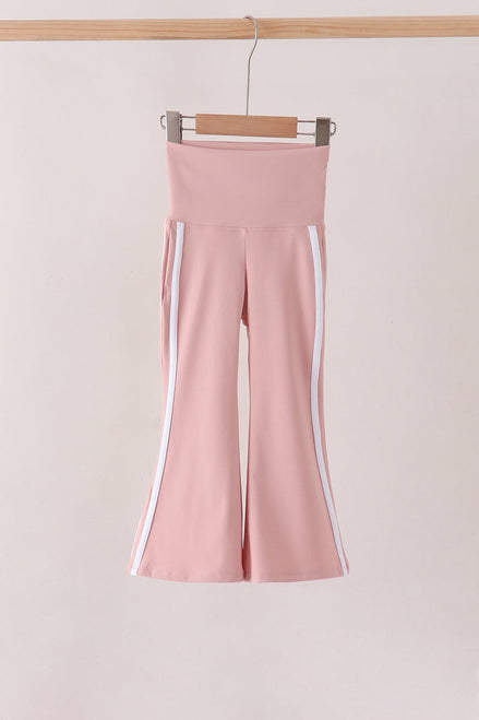 Pink Flare Double Side Stripe Active Pants
