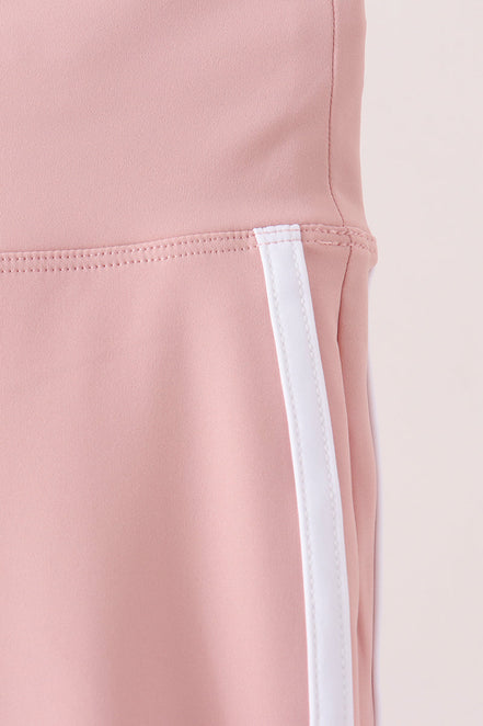 Pink Flare Double Side Stripe Active Pants