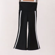 Black Flare Double Side Stripe Active Pants