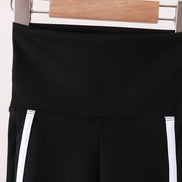 Black Flare Double Side Stripe Active Pants