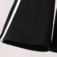 Black Flare Double Side Stripe Active Pants