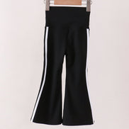 Black Flare Double Side Stripe Active Pants