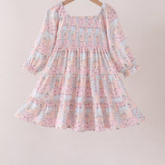 Pink pumpkin smocked mom&me dress