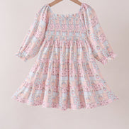 Pink pumpkin smocked mom&me dress