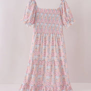 Pink pumpkin smocked mom&me dress