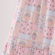 Pink pumpkin smocked mom&me dress