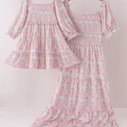 Pink pumpkin smocked mom&me dress