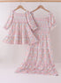 Pink pumpkin smocked mom&me dress