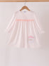 Pink santa claus dot applique ruffle dress