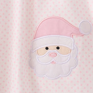 Pink santa claus dot applique ruffle dress