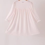 Pink santa claus dot applique ruffle dress