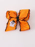 Orange ghost embroidery crochet edge hair bow