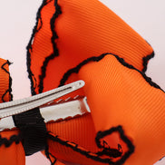 Orange ghost embroidery crochet edge hair bow