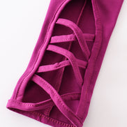 Purple hollow out legging