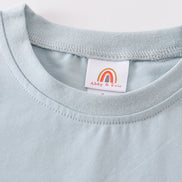 Blue blank basic t-shirt Adult Kids and baby bubble
