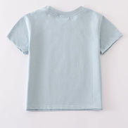 Blue blank basic t-shirt Adult Kids and baby bubble