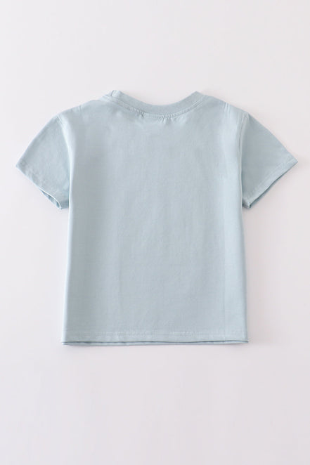 Blue blank basic t-shirt Adult Kids and baby bubble