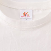 Cream blank basic t-shirt Adult Kids and baby bubble